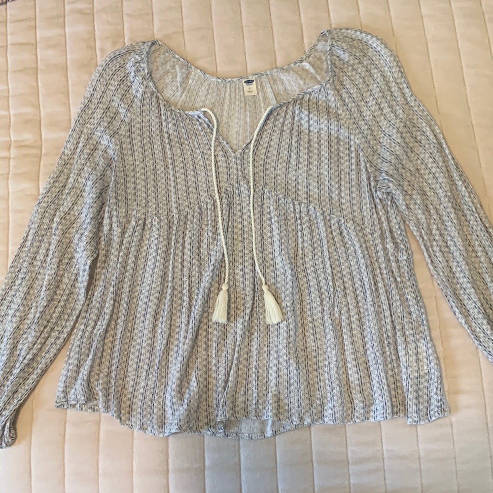 Light Blue/White Old Navy Blouse